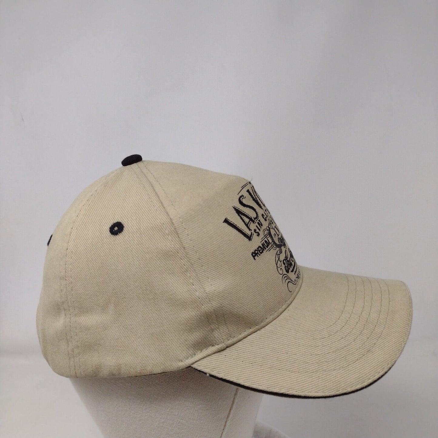 Las Vegas Sin City USA The Strip Strapback Hat Tan OSFA Adjustable 6 Panel
