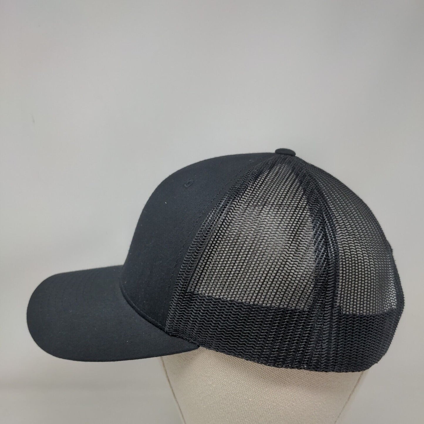 Richardson Snapback Mesh Back Trucker Hat Black One Size Solid Blank