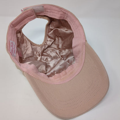 Ponyflo Ponyback Strapback Hat Tan One Size Adjustable Breathable Blank Cotton