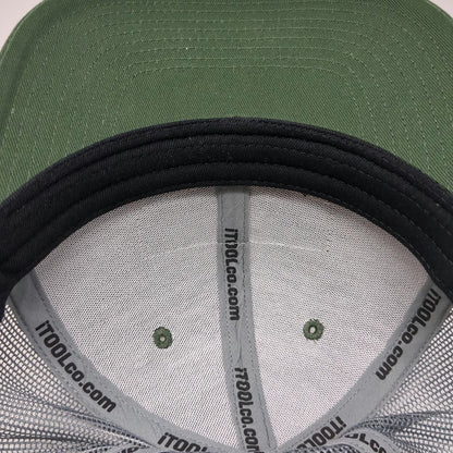 iTOOLco. Trucker Hat Green Gray One Size Mesh Snapback Logo Patch Workwear