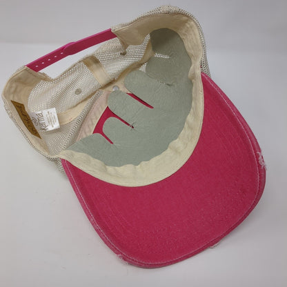 Hello Sunshine Snapbback Trucker Hat Pink One Size Adjustable Mesh Back Karma
