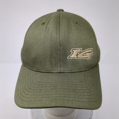IG Fitted Hat Green One Size Embroidered Stretch Flexfit Vent Holes