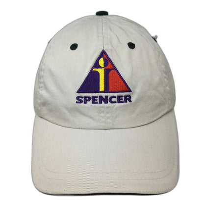 Spencer Baseball Cap Beige One Size Curved Brim Embroidered Logo Slideback Hat