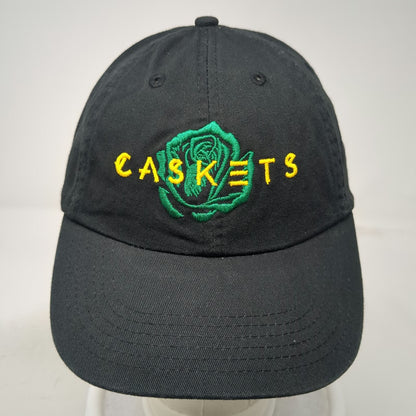 Black Baseball Cap One Size Caskets Green Rose Yellow Embroidered Cotton Hat