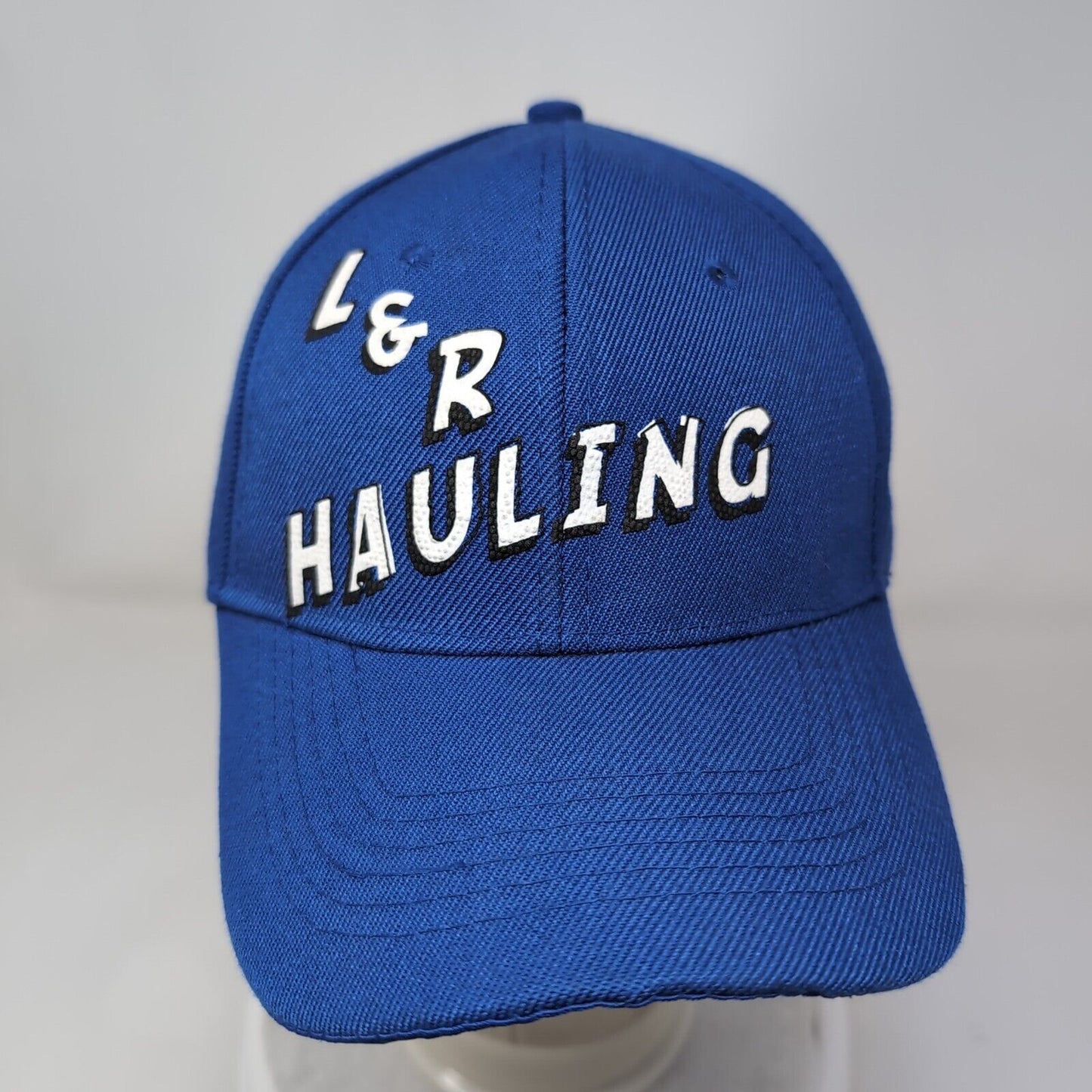 L&R Hauling Strapback Hat Blue One Size Adjustable Vented Holes 6 Panel