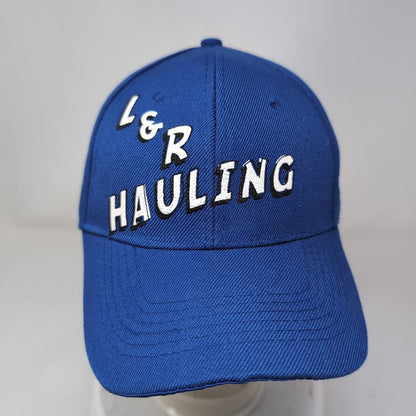 L&R Hauling Strapback Hat Blue One Size Adjustable Vented Holes 6 Panel