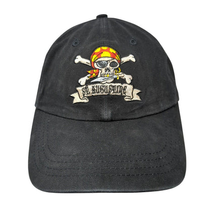 St. Augustine Strapback Hat Black One Size Adjustable Embroidered 6 Panel Sherry