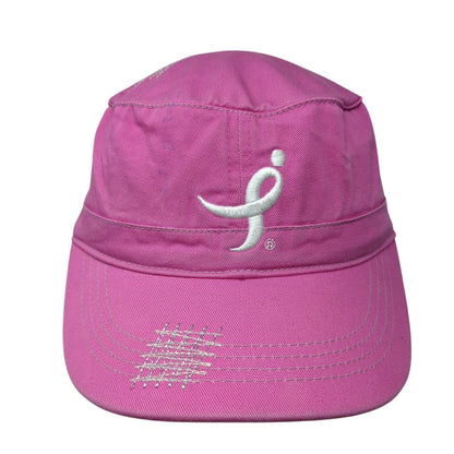 In Pink Cadet Army Cap Pink One Size Adjustable Embroidered Distressed Cotton