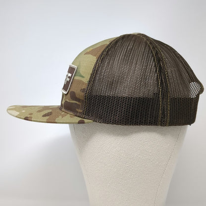 Richardson Trucker Hat Green Camo One Size RMEF Patch Mesh Back Snapback Hunting