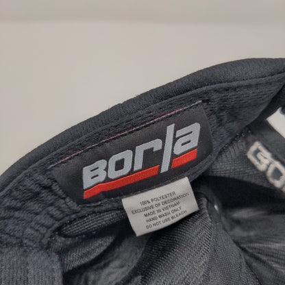 Borja Strapback Hat Black OSFA Adjustable Embroidered 6 Panel Polyester
