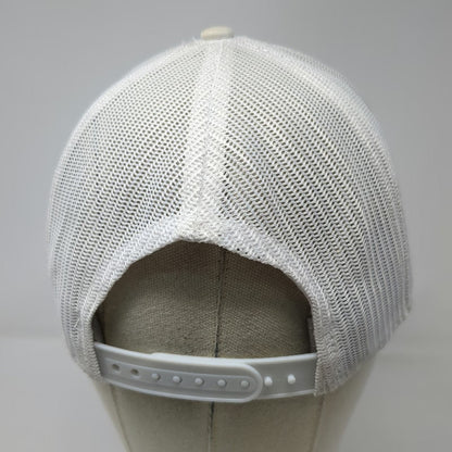 Alpine Design Trucker Hat White One Size Mountain Patch Mesh Back Snapback Cap