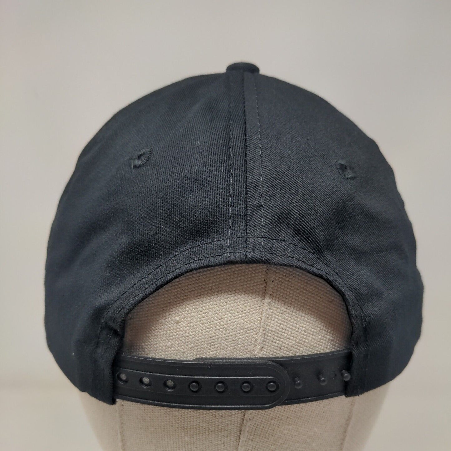 Continental Snapback Hat Black One Size Embroidered Striped Trim