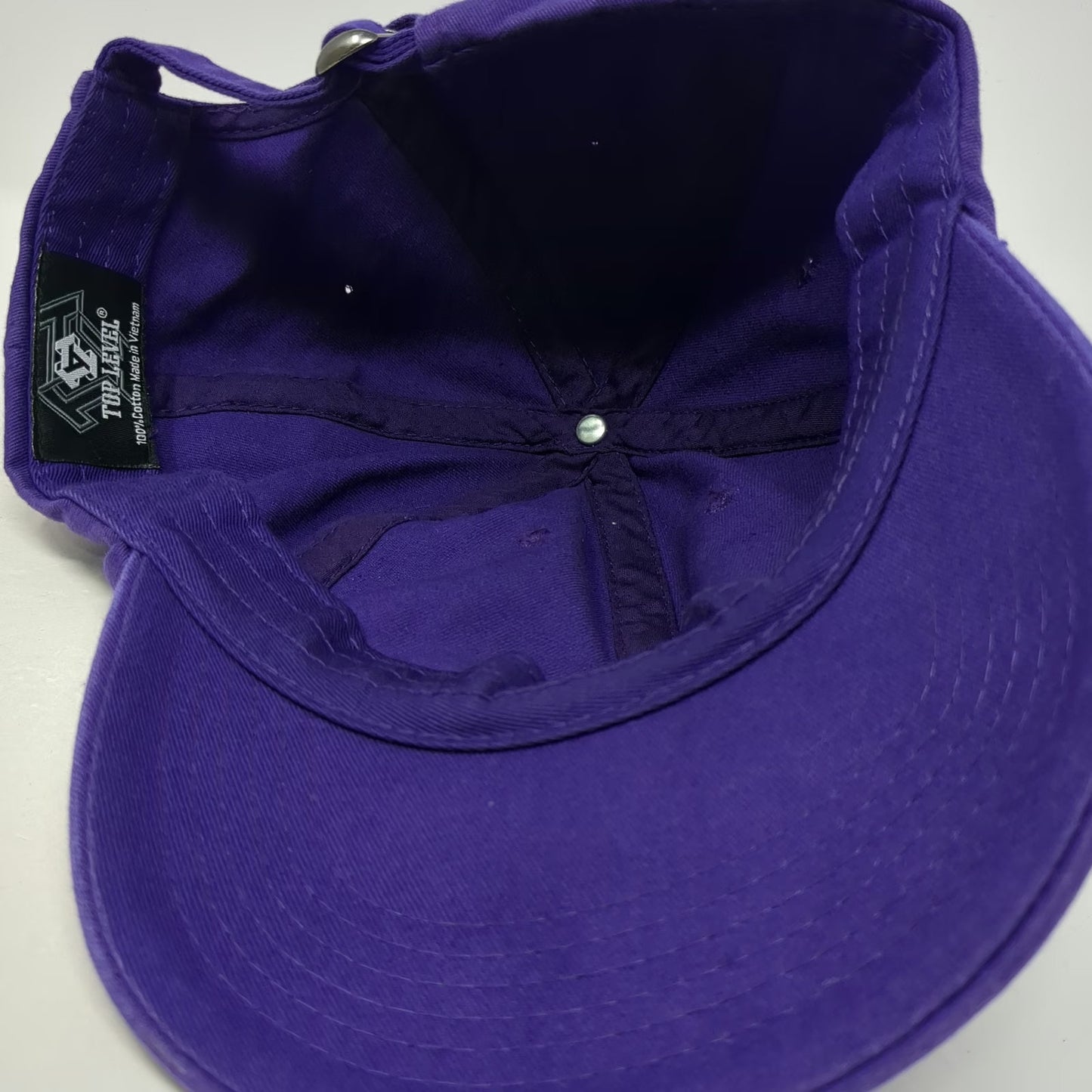 Top Level Baseball Cap Purple One Size Adjustable 100% Cotton Solid Plain Hat