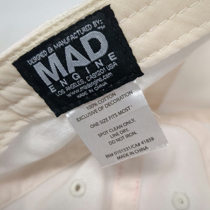 Mad Engine Hamptons Embroidered Baseball Cap White Blue One Size Slideback Hat