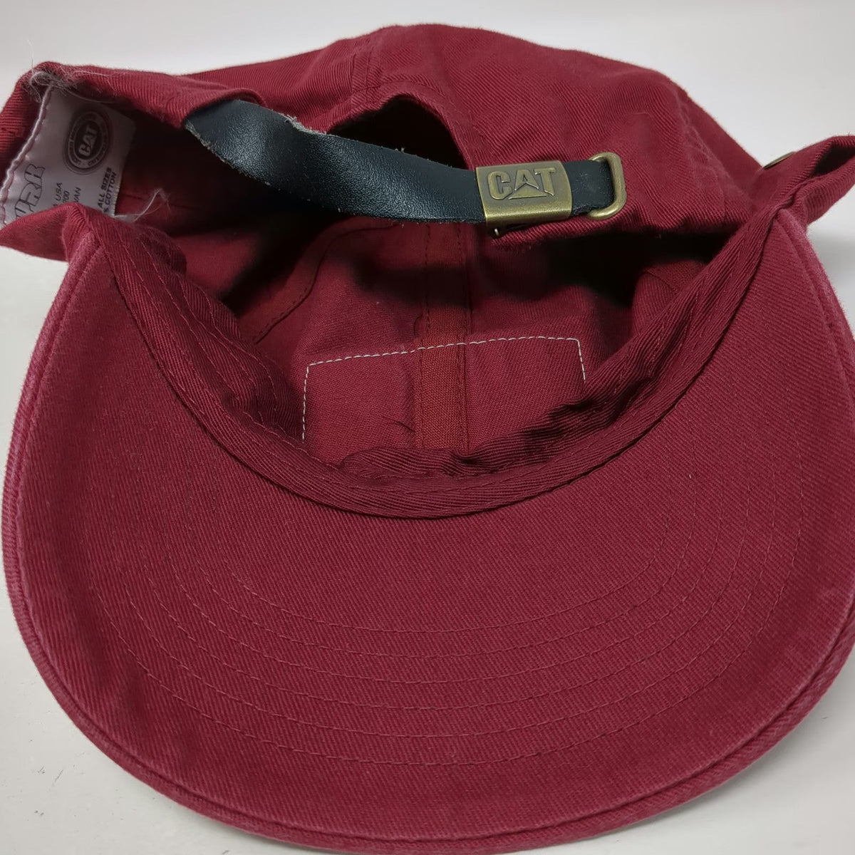 CYRK Baseball Cap Red One Size Caterpillar Machines Front Patch Slideback Hat