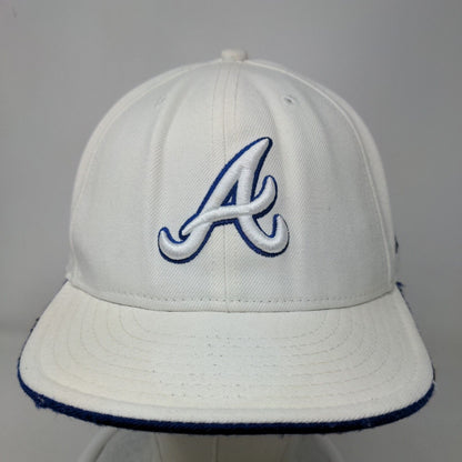New Era 59Fifty Men's Fitted Hat White 7/34 Embroidered Atlanta Braves Logo