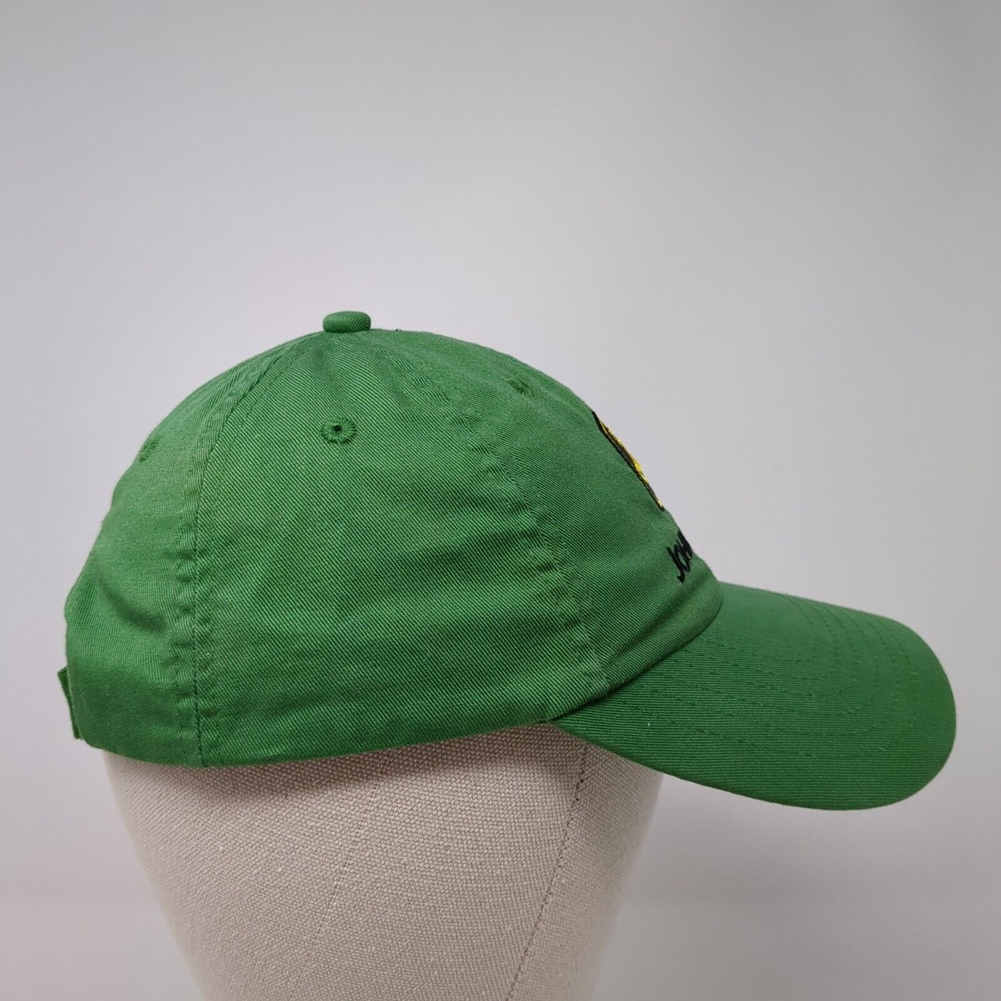 John Deere Strapback Hat Green One Size Adjustable Embroidered 6 Panel Cotton