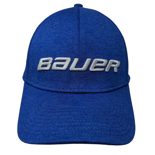 New Era Men's Fitted Hat Blue Size M-L Embroidered Bauer Logo Polyester