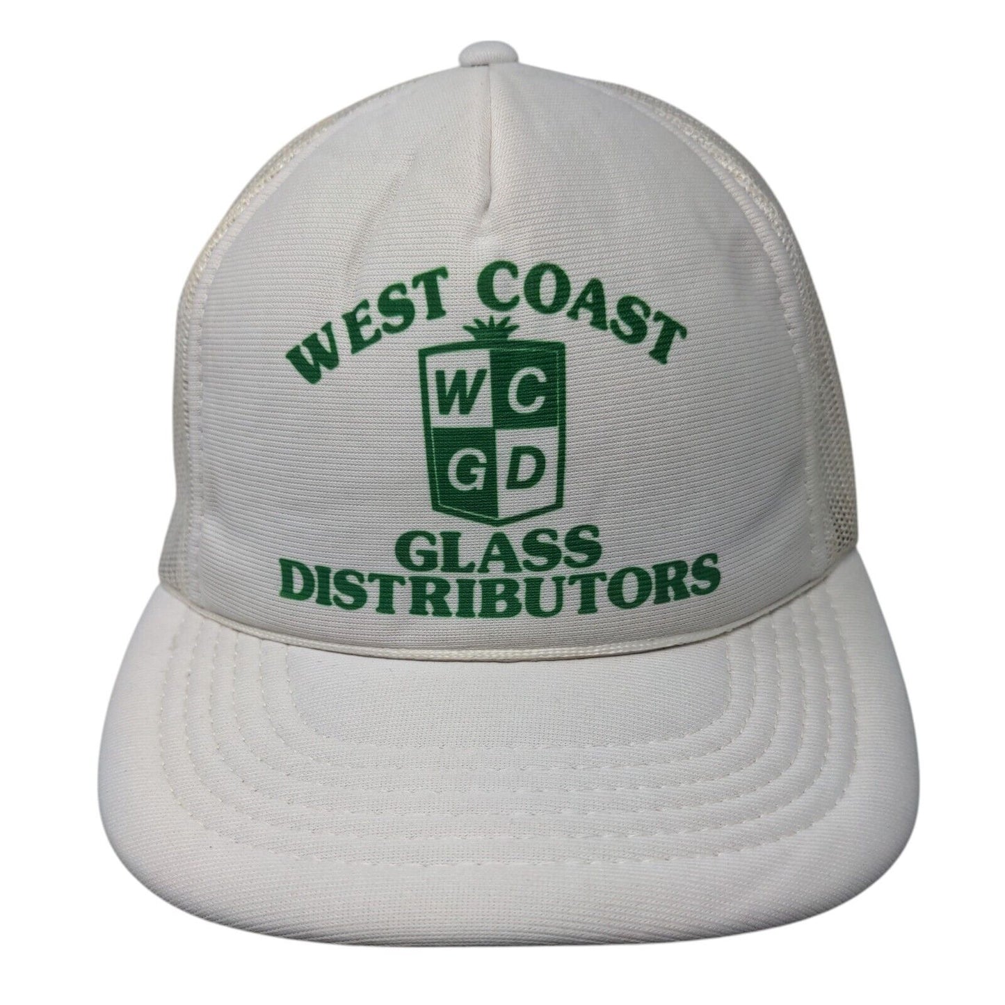 West Coast Glass Distributors Snapback Trucker Hat White OSFA Mesh Back