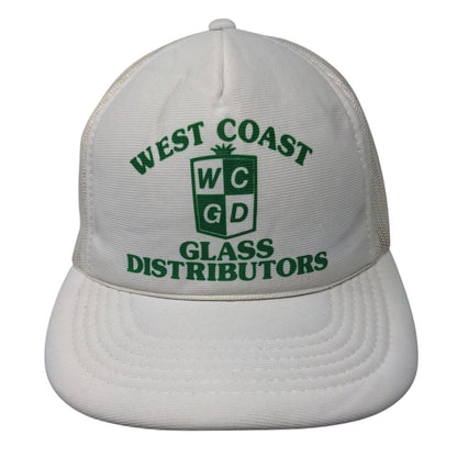 West Coast Glass Distributors Snapback Trucker Hat White OSFA Mesh Back