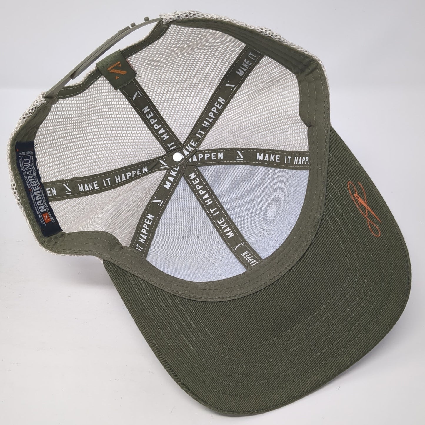Namebrand Leather Patch Snapback Trucker Hat Green One Size Mesh Back