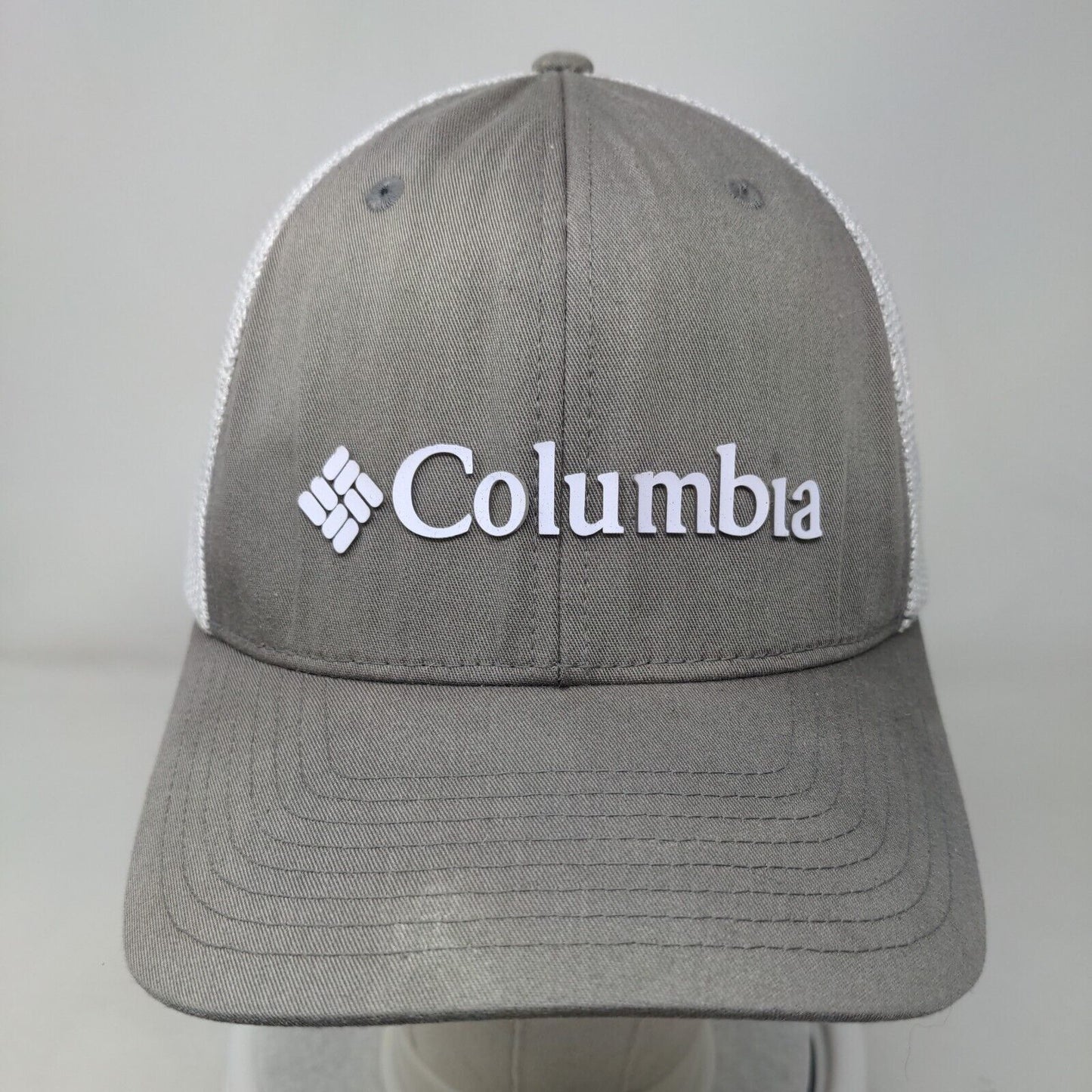 Columbia Fitted Mesh Back Trucker Hat Gray One Size Colorblock