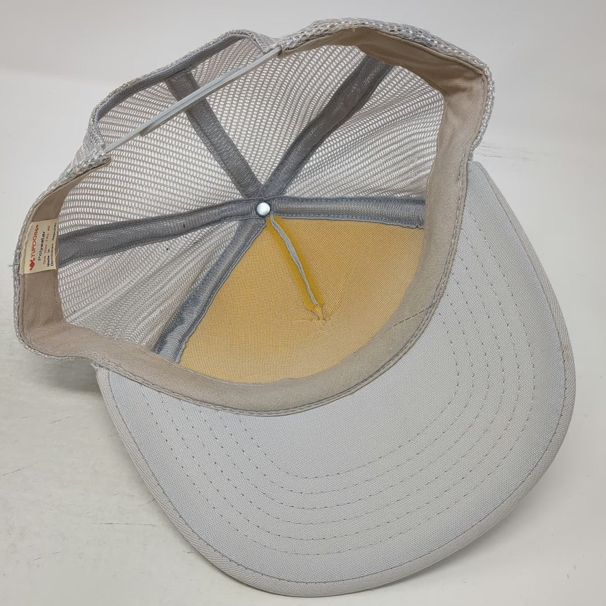 Yupoong Trucker Hat Gray One Size New Hampshire Green Script Mesh Back Hat