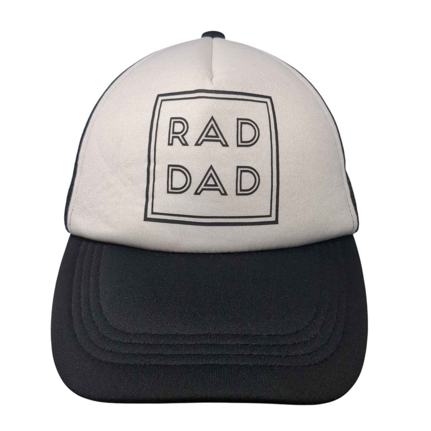 Rad Dad Snapback Trucker Hat Black One Size Adjustable Mesh Back