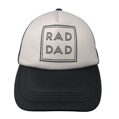 Rad Dad Snapback Trucker Hat Black One Size Adjustable Mesh Back