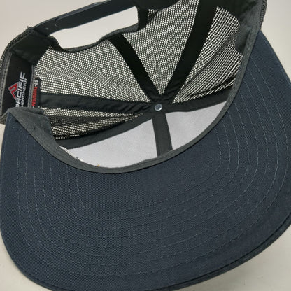 Pacific Headwear Trucker Hat Blue OSFM Hat Merrick Business Logo Mesh Snapback