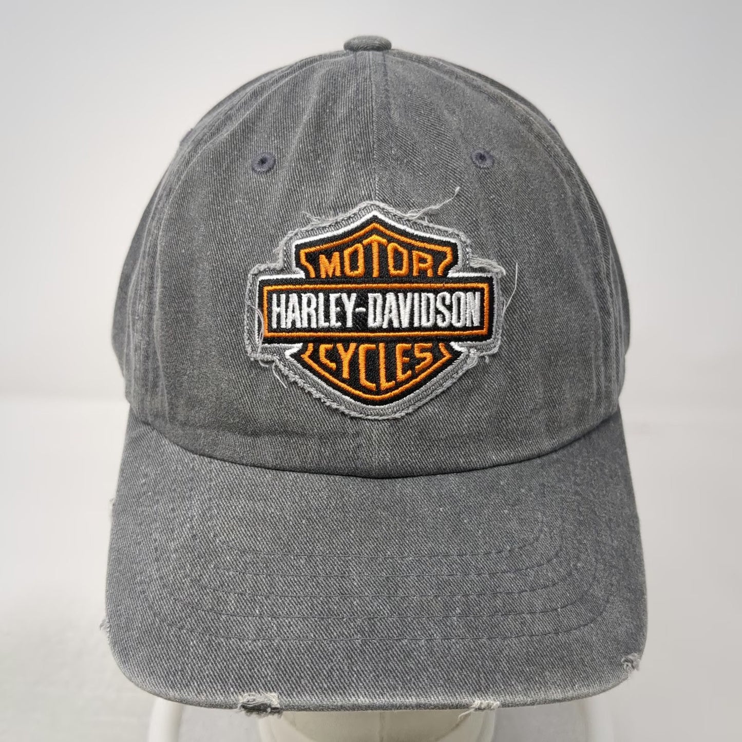 Harley-Davidson Gray Baseball Cap One Size Shield Patch Slideback Adjustable Hat