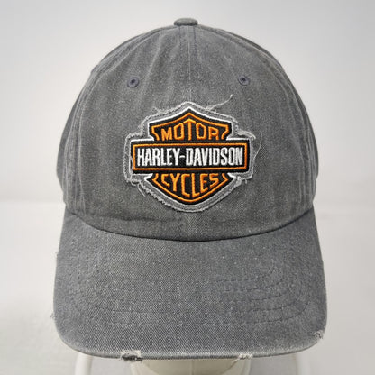 Harley-Davidson Gray Baseball Cap One Size Shield Patch Slideback Adjustable Hat