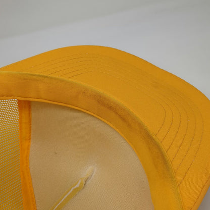 Marsco Trucker Hat Yellow OSFM Tarpon Springs Fla Script Mesh Snapback Florida