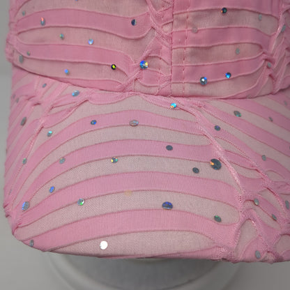 Unbranded Strapback Hat Pink One Size Sequin Bling Adjustable 6 Panel