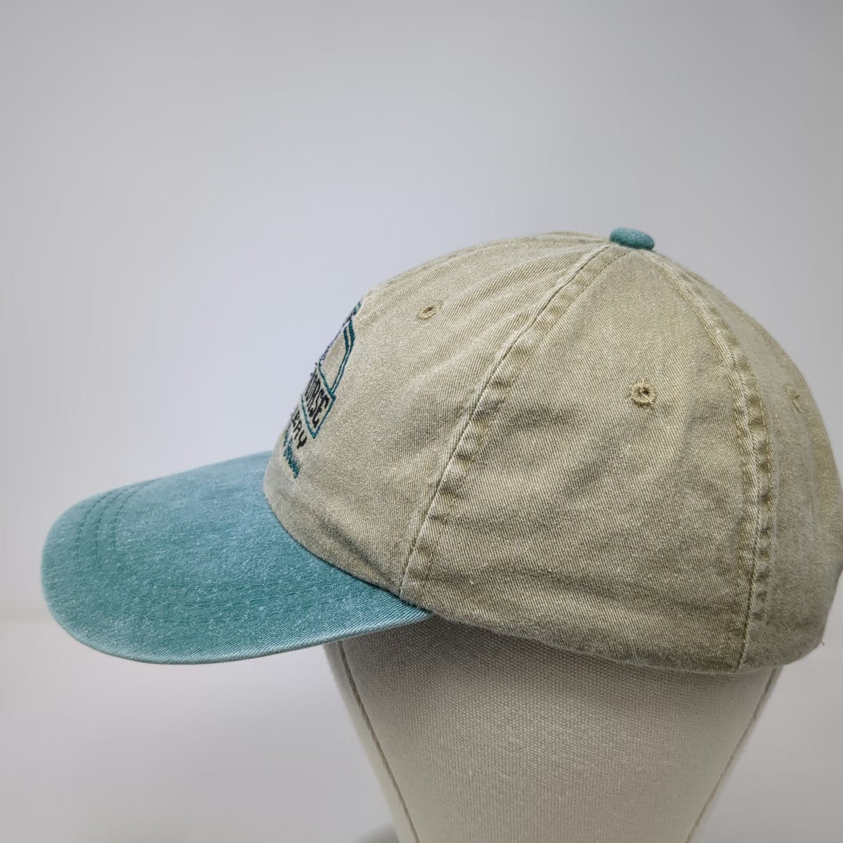Adams Baseball Cap Beige Green One Size River Horse Brewery Hippo Hat Leather NJ