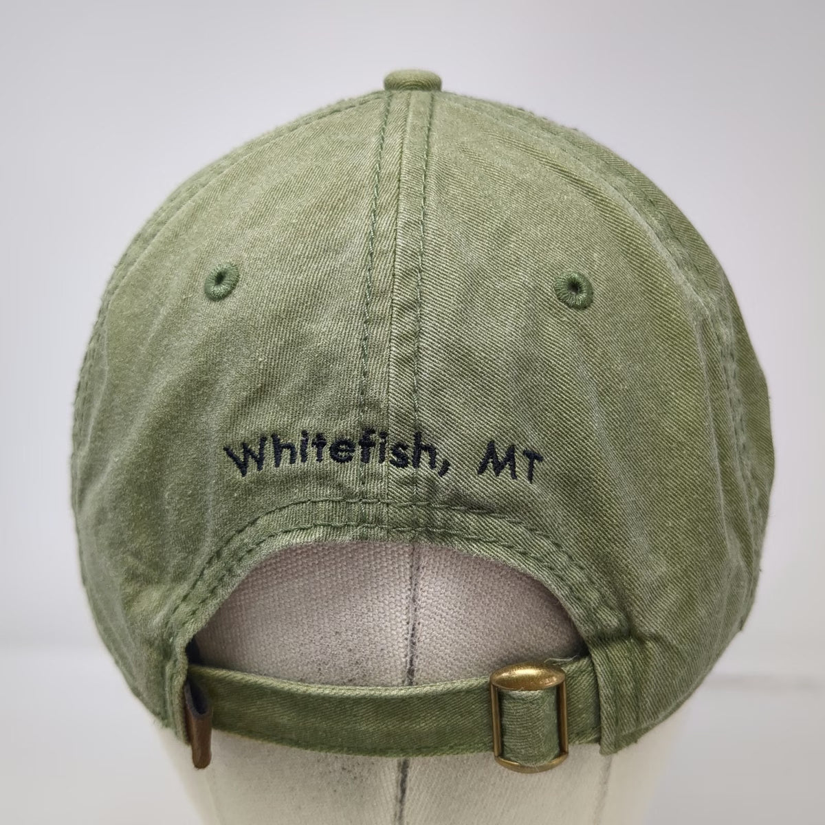 Imperial Baseball Cap Green One Size Whitefish MT Slideback Hat Cotton TH Logo