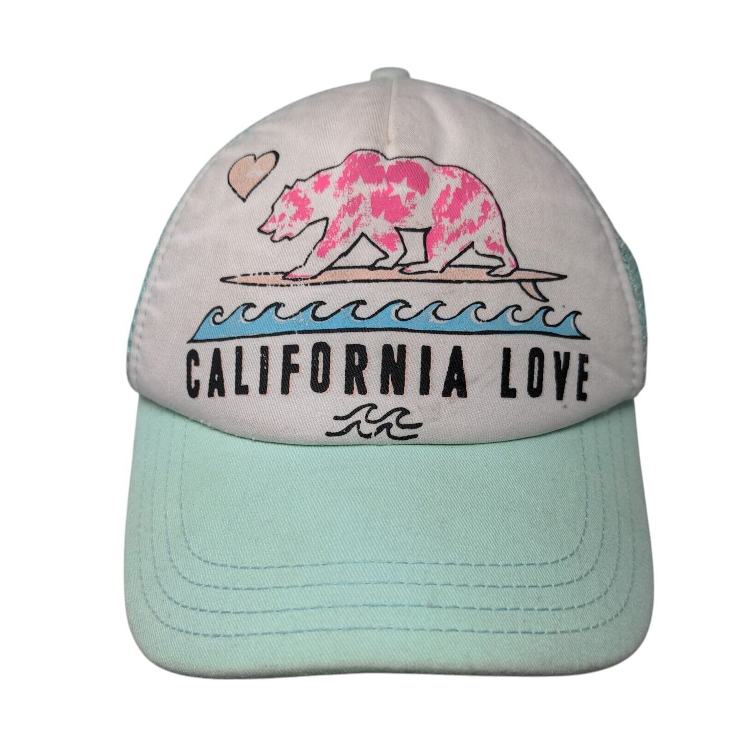California Love Snapback Trucker Hat Greenish-Blue One Size Mesh Back Billabong