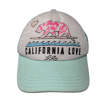California Love Snapback Trucker Hat Greenish-Blue One Size Mesh Back Billabong