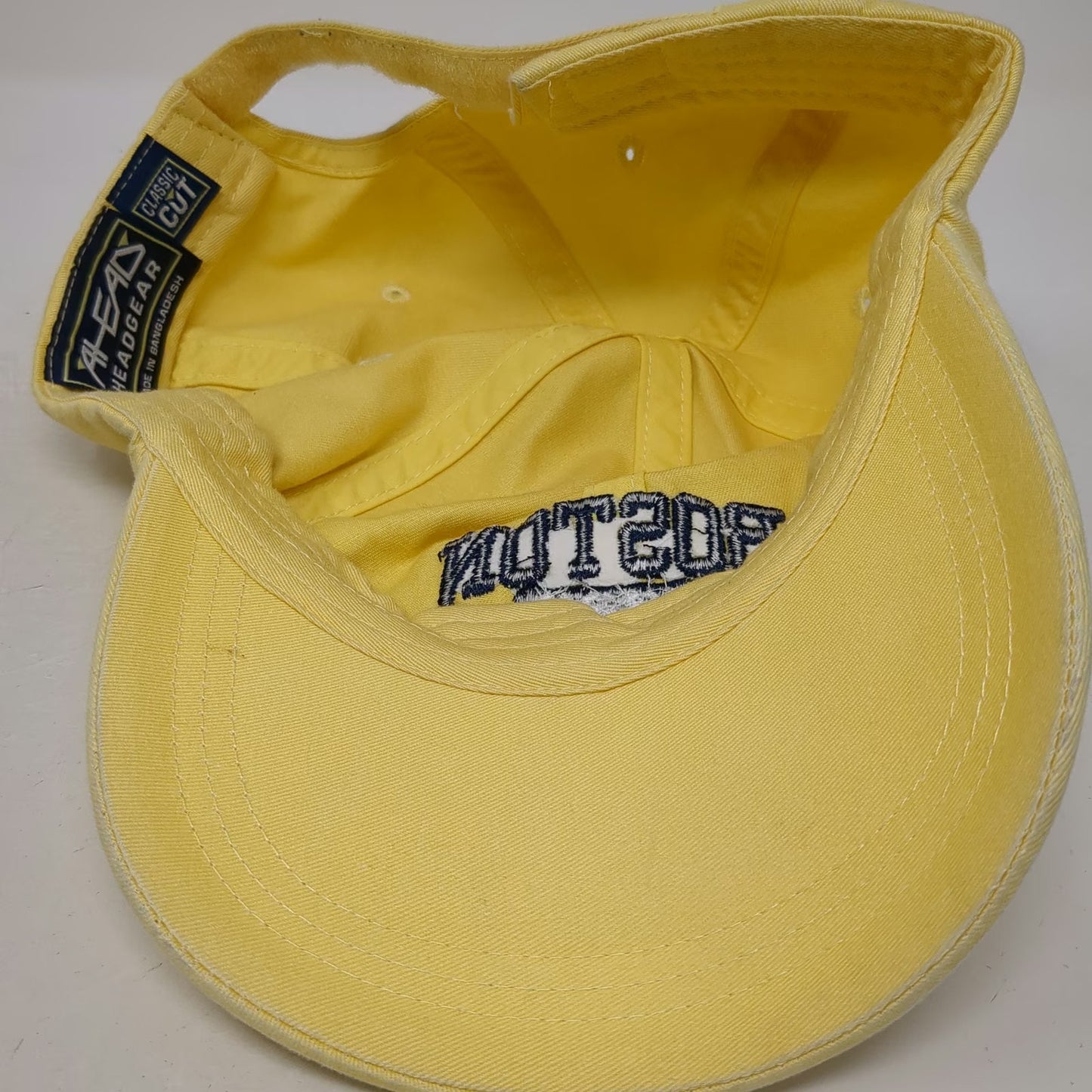 Ahead Boston 1630 Baseball Cap Yellow One Size Strapback Cotton Embroidered Hat