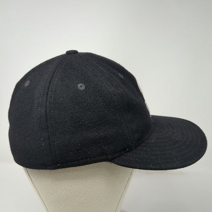 Ebbets Field Flannels Baseball Cap Black Wool Green Under Fitted Hat Vintage