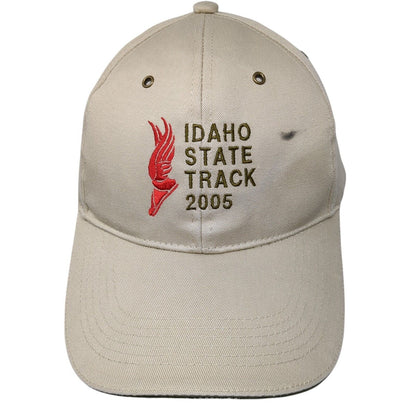 Idaho State Track 2005 Slideback Hat Tan One Size Embroidered USA Flag