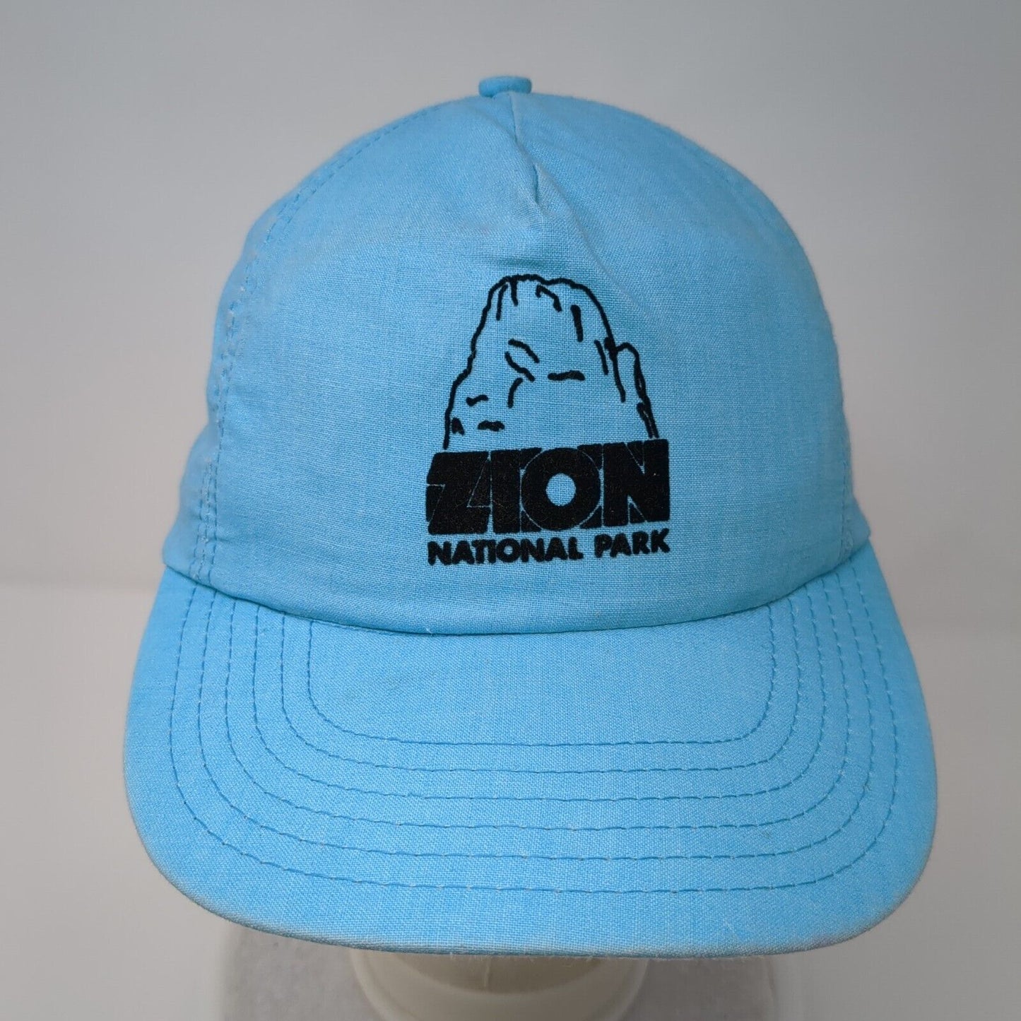 Zion National Park Slideback Hat Blue OSFA Adjustable Leather Strap
