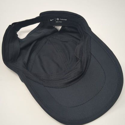 Nike Swoosh Strapback Hat Black One Size Embroidered Logo Featherlight