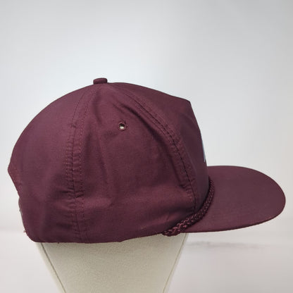 Lefty's Sports 5 Panel Red Hat One Size Snapback Braided Rope Plano Tool Logo