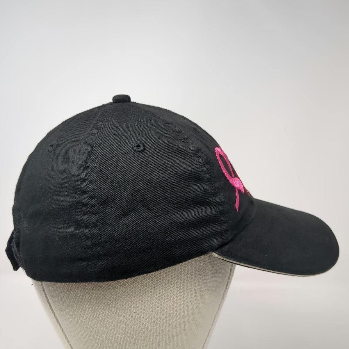 Cap America Baseball Cap Black One Size American Cancer Society Pink Ribbon Hat