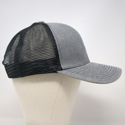 Trucker Hat Gray One Size Sugar Skull Snapback Mesh Back Curved Brim Floral Art