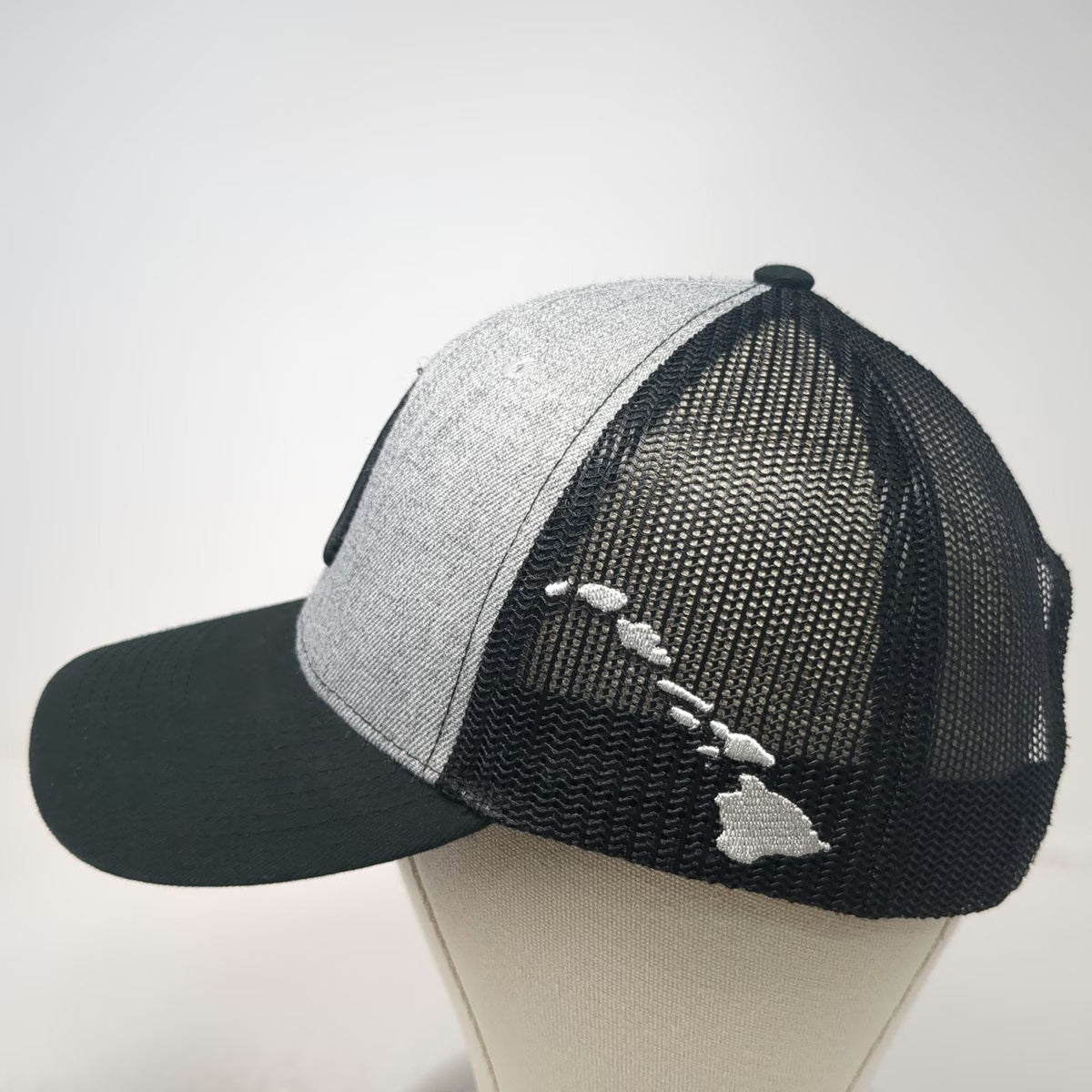 808 Clothing Co. Trucker Hat Black One Size Fish Hook Makau Hawaii Islands Mesh