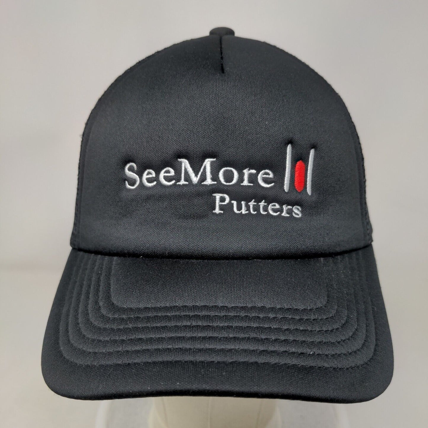 SeeMore Putters Snapback Trucker Hat Black OSFM Adjustable Mesh Back 5 Panel