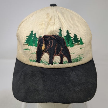 New Holland Baseball Cap Beige One Size Embroidered Bear Forest Nature Hat