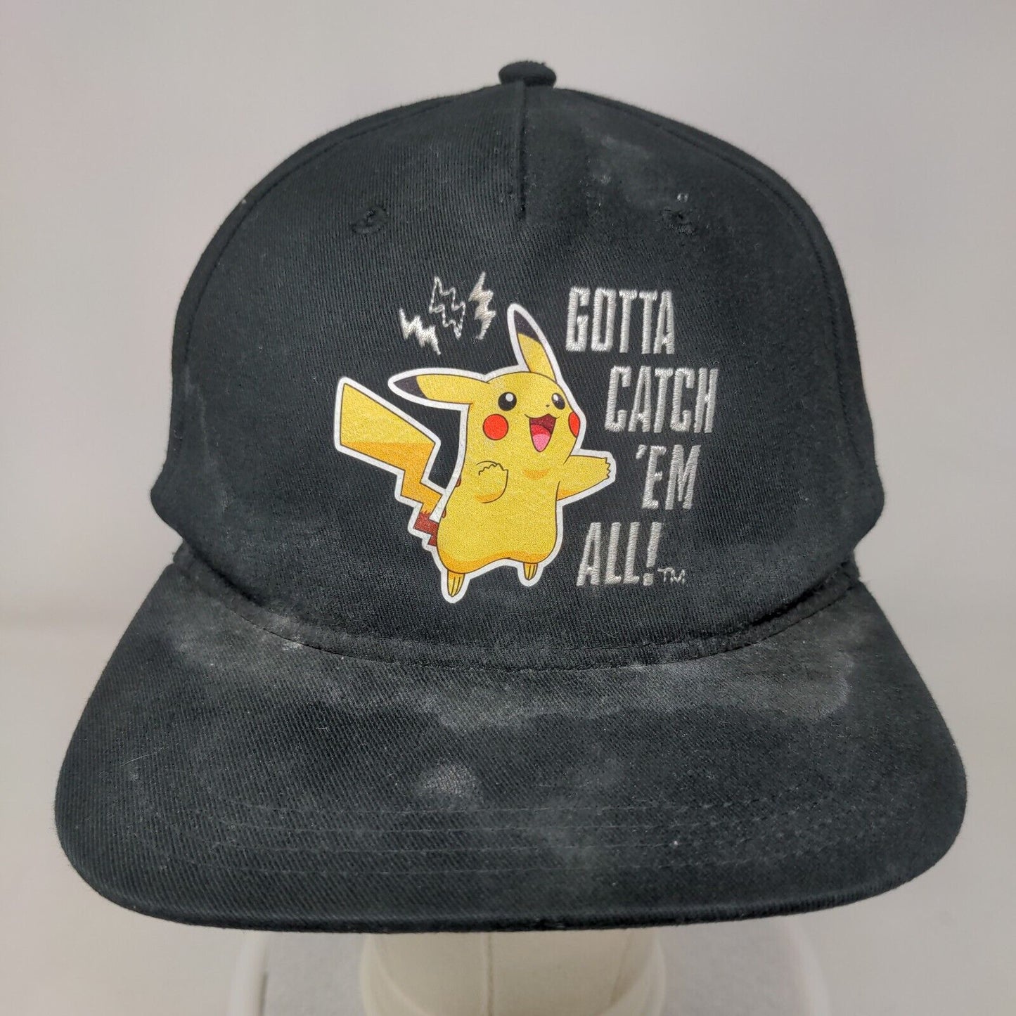 Pikachu Gotta Catch 'Em All Snapback Hat Black One Size Pokemon